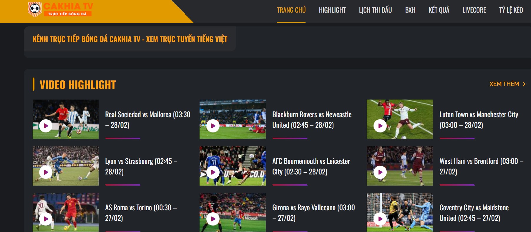 Tin tức bóng đá nhanh nhất được cập nhật mỗi ngày tại Cakhia TV